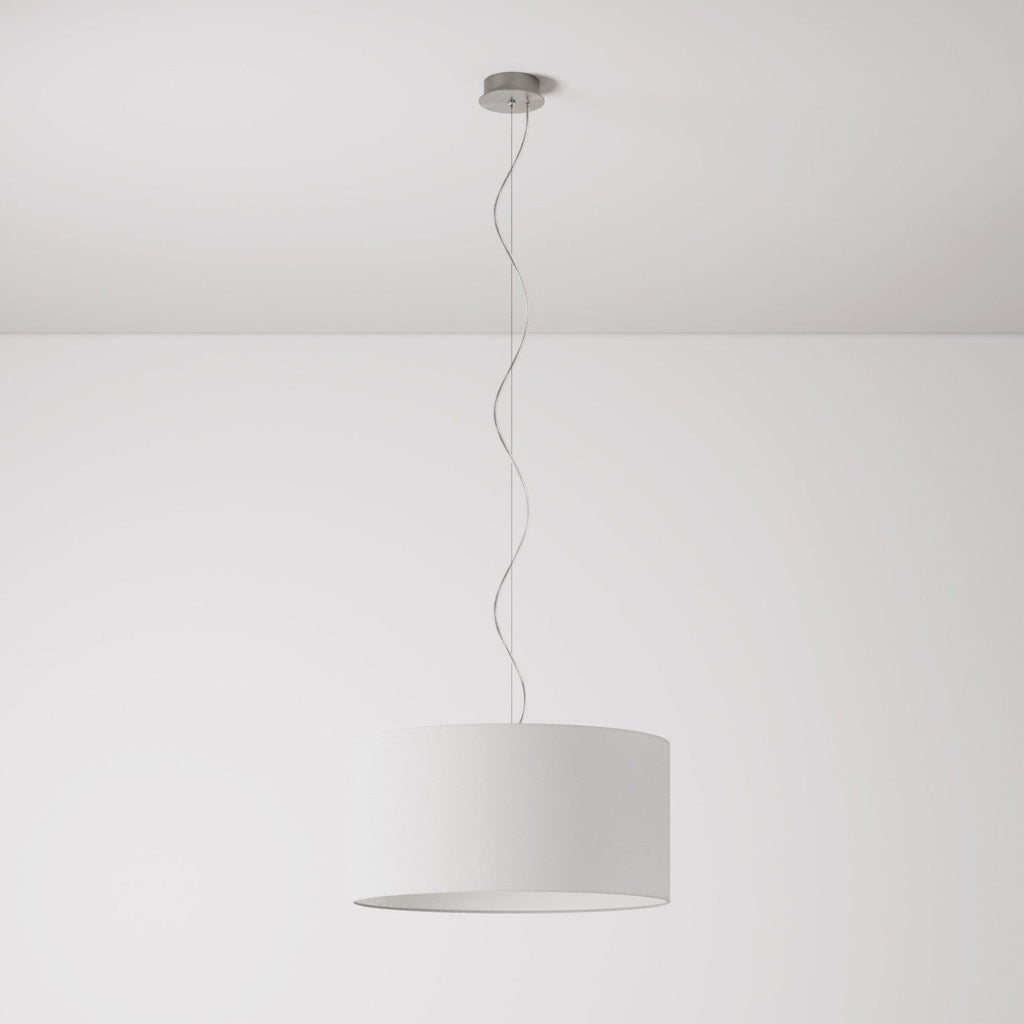 Pendelleuchte mit Medium-Zylinder-Lampenschirm aus Leinenstoff – Made in Italy