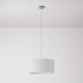 Pendelleuchte mit Medium-Zylinder-Lampenschirm aus Leinenstoff – Made in Italy
