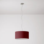 Pendelleuchte mit Lampenschirm aus Stoff Cilindro Medium – Made in Italy – Arenal Bordeaux