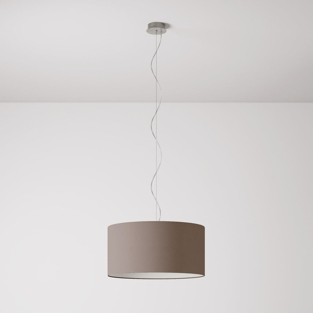 Pendelleuchte mit Stoffschirm Zylinder Medium – Made in Italy – Arenal Asche