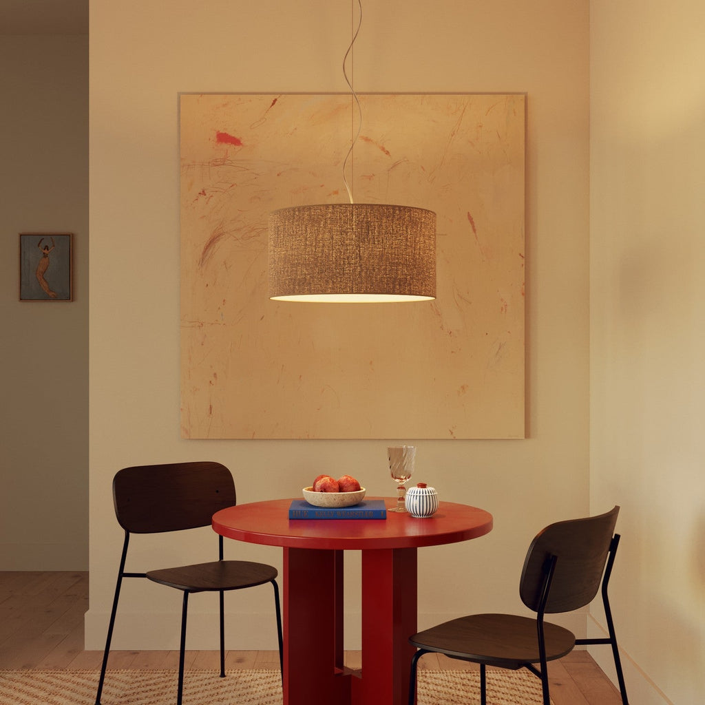 Pendelleuchte mit zylindrischem Lampenschirm aus Stoff Medium – Made in Italy – Naturjute – Ansicht 8