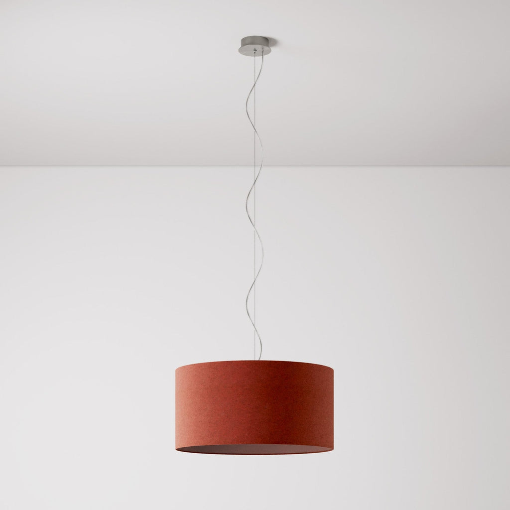 Pendelleuchte mit Stoffschirm Zylinder Medium – Made in Italy – Wolle Lobster
