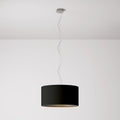 Pendelleuchte mit Lampenschirm aus Stoff Cilindro Medium - Made in Italy - Schwarz/Gold