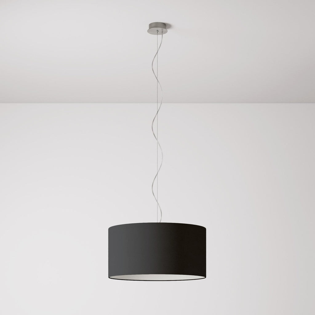 Pendelleuchte mit zylindrischem Stoffschirm Medium – Made in Italy – Teletta Anthrazit