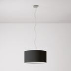 Pendelleuchte mit zylindrischem Stoffschirm Medium – Made in Italy – Teletta Anthrazit