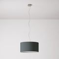 Pendelleuchte mit Stoffschirm Zylinder Medium – Made in Italy – Dunkelgraues Leinen
