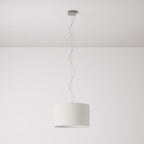 Pendelleuchte mit Stoffschirm Zylinder Small Arenal Sand - Made in Italy