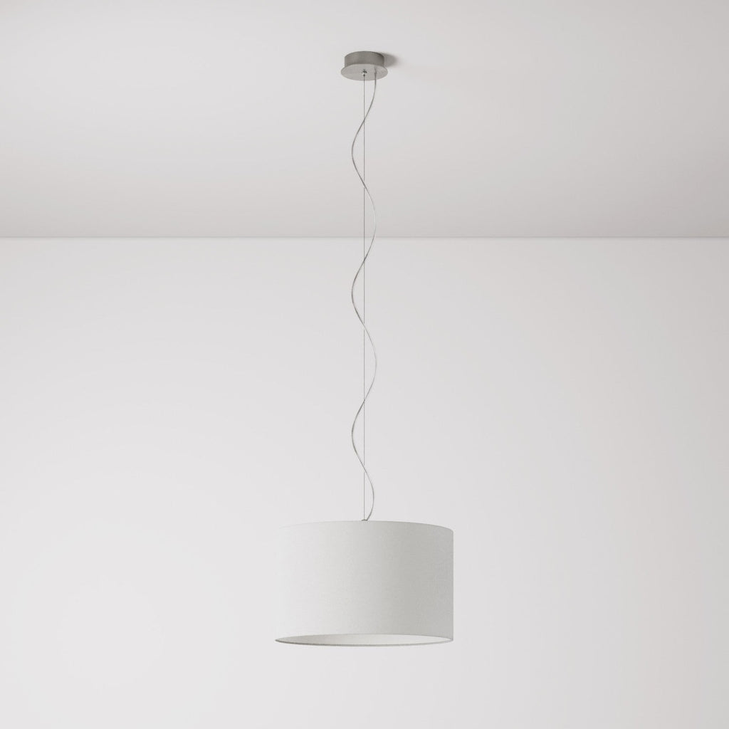 Pendelleuchte mit Textilschirm Cilindro Small – Rohleinen – Made in Italy