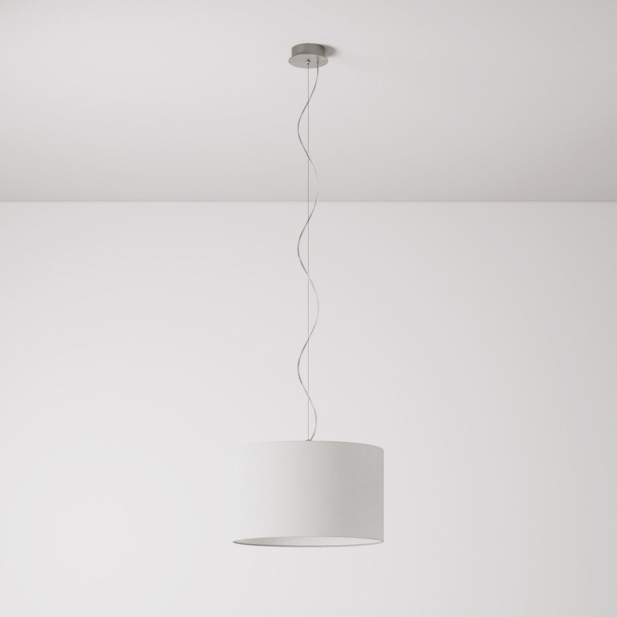 Pendelleuchte mit Textilschirm Cilindro Small – Rohleinen – Made in Italy