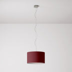 Pendelleuchte mit Lampenschirm aus Stoff Cilindro Small – Made in Italy – Arenal Bordeaux