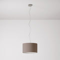 Pendelleuchte mit Lampenschirm aus Stoff Zylinder Small - Made in Italy - Arenal Aschegrau
