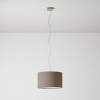 Pendelleuchte mit Lampenschirm aus Stoff Zylinder Small - Made in Italy - Arenal Aschegrau