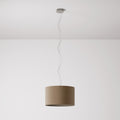 Pendelleuchte mit Stoffschirm Cilindro Small – Made in Italy – Braune Wolle