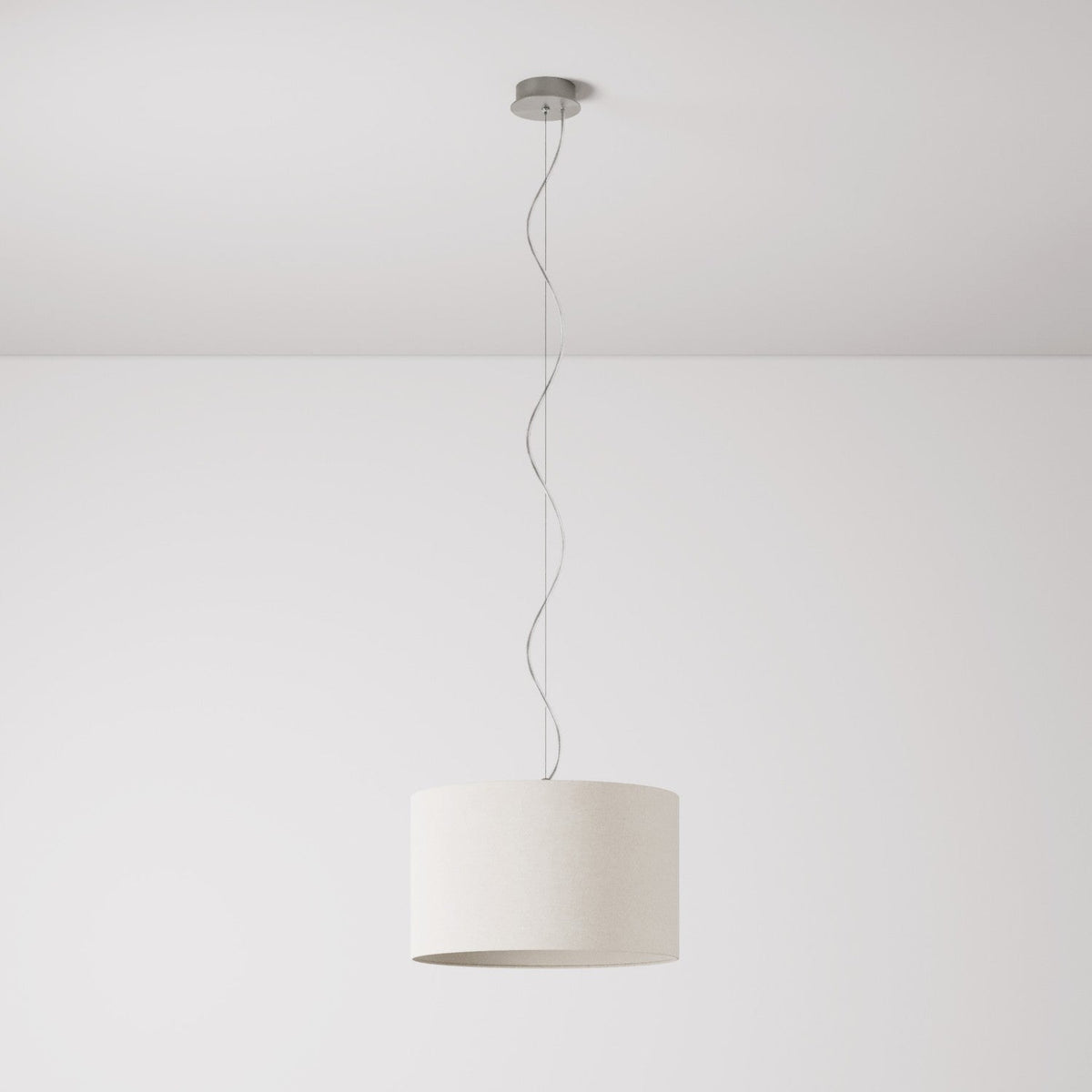 Hängeleuchte mit Lampenschirm aus Stoff Cilindro Small – Made in Italy – Sandwolle