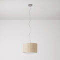 Pendelleuchte mit zylindrischem Stoff-Lampenschirm Small – Made in Italy – Raphia