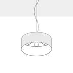 Pendelleuchte mit Zylinderschirm aus Stoff Small – Made in Italy – Antrazitstoff – Ansicht 4
