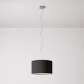 Pendelleuchte mit Zylinderschirm aus Stoff Small – Made in Italy – Antrazitstoff