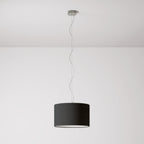 Pendelleuchte mit Zylinderschirm aus Stoff Small – Made in Italy – Antrazitstoff