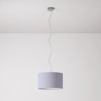 Pendelleuchte mit Stoffschirm Cilindro Small – Made in Italy – Lila Baumwollstoff