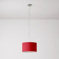 Pendelleuchte mit Stoffschirm Zylinder Small Teletta Rot – Made in Italy