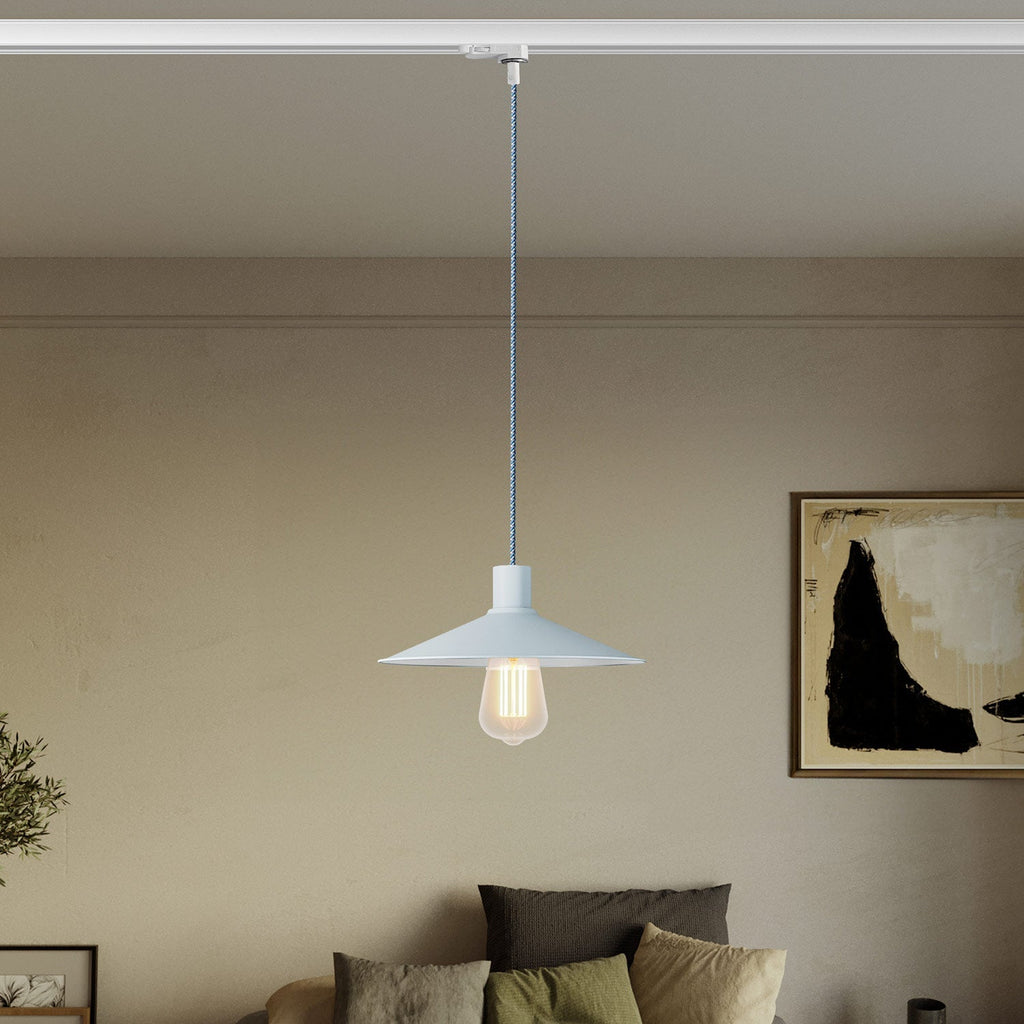 Pendelleuchte mit Swing Pastel Lampenschirm für Schienensysteme - Zuckerpapierblau – Ansicht 2