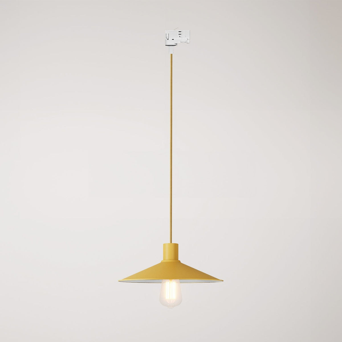 Pendelleuchte mit Swing Pastel-Lampenschirm für Schienensysteme – Mostarda