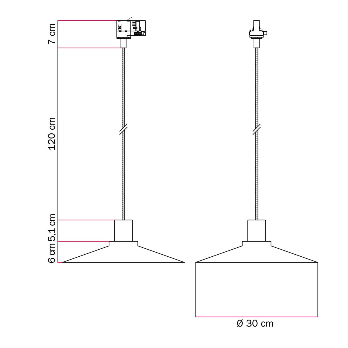 Pendelleuchte mit Swing Pastel-Lampenschirm für Schienensysteme – Mostarda – Ansicht 6