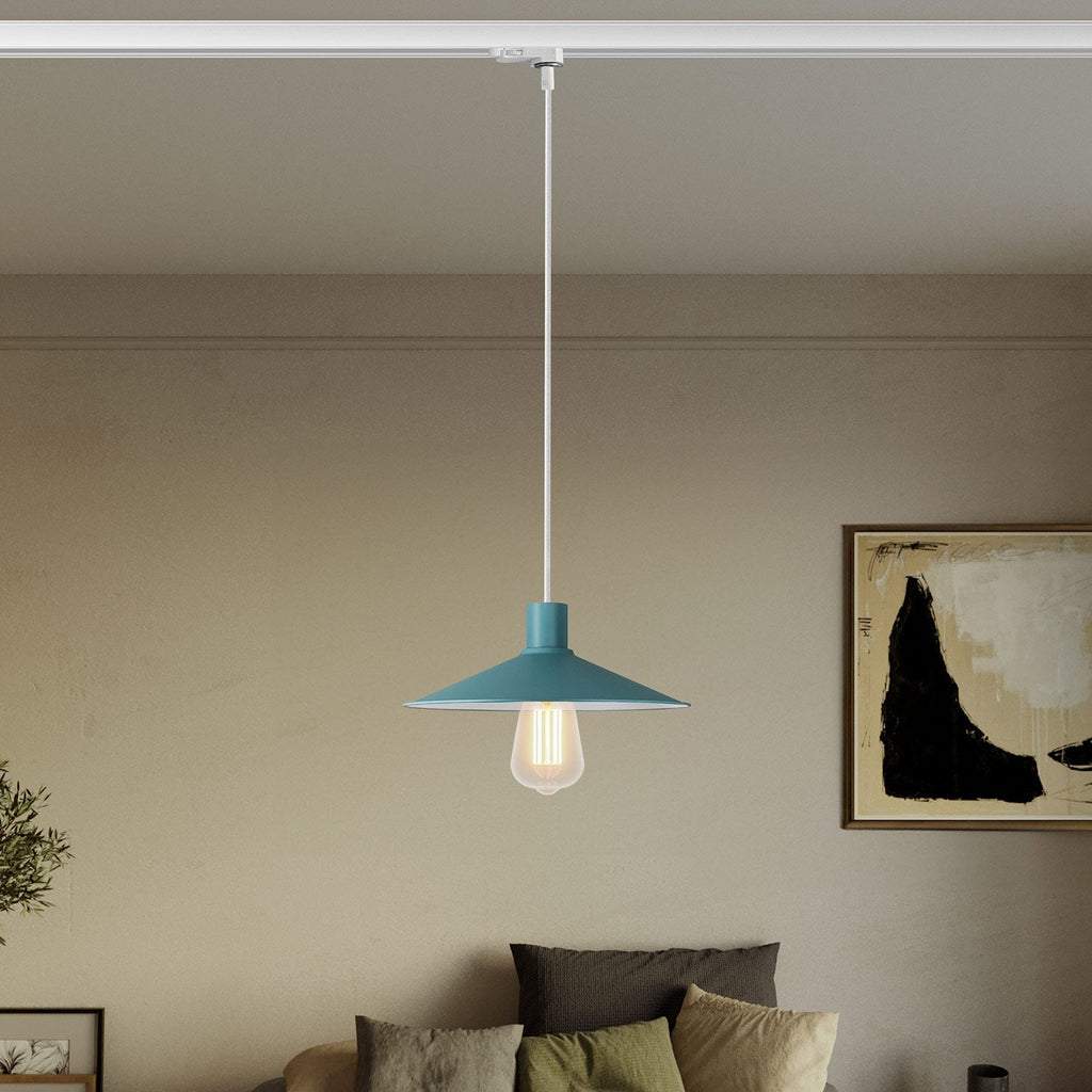 Pendelleuchte mit Swing Pastel Lampenschirm für Schienensysteme – Petrol – Ansicht 2