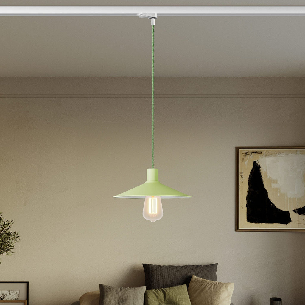 Pendelleuchte mit Schirm Swing Pastell für Schienensysteme – Wiesengrün – Ansicht 2