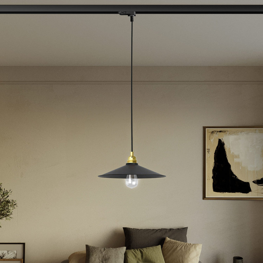 Pendelleuchte mit Swing-Lampenschirm für Schienensysteme – Messing – Ansicht 2