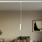 Pendelleuchte mit Tub-E14 Schirm für Schienensysteme – Weiß – Ansicht 2
