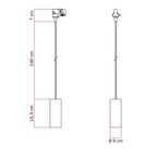 Pendelleuchte mit Tub-E14 Schirm für Schienensysteme – Weiß – Ansicht 6