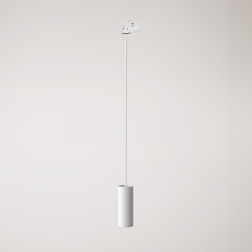 Pendelleuchte mit Tub-E14 Schirm für Schienensysteme – Weiß