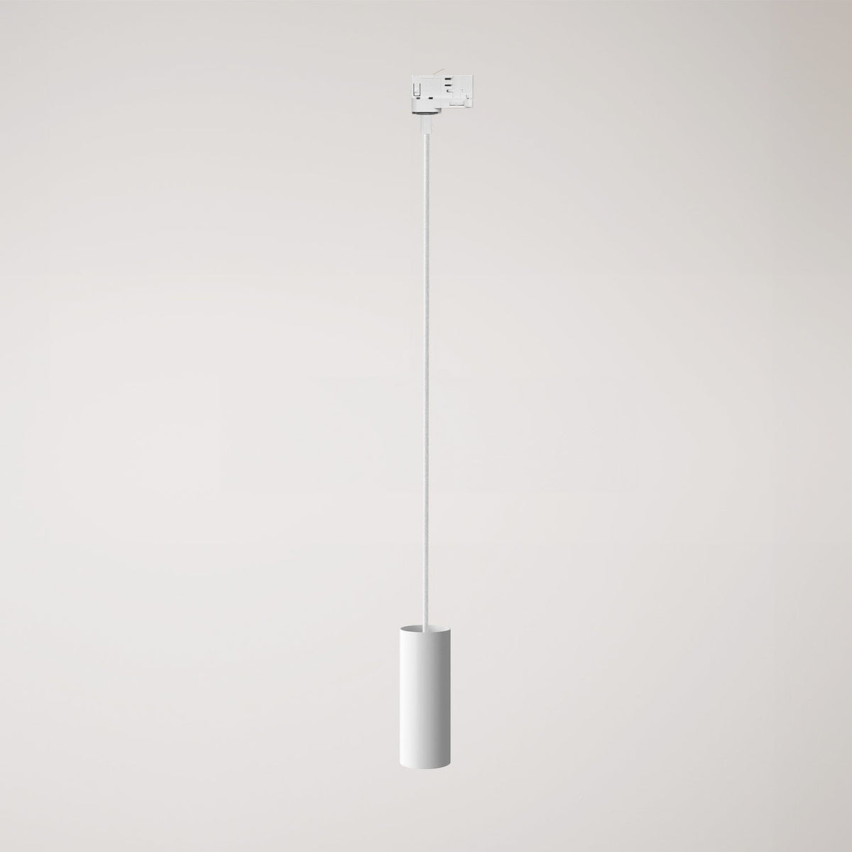 Pendelleuchte mit Tub-E14 Schirm für Schienensysteme – Weiß