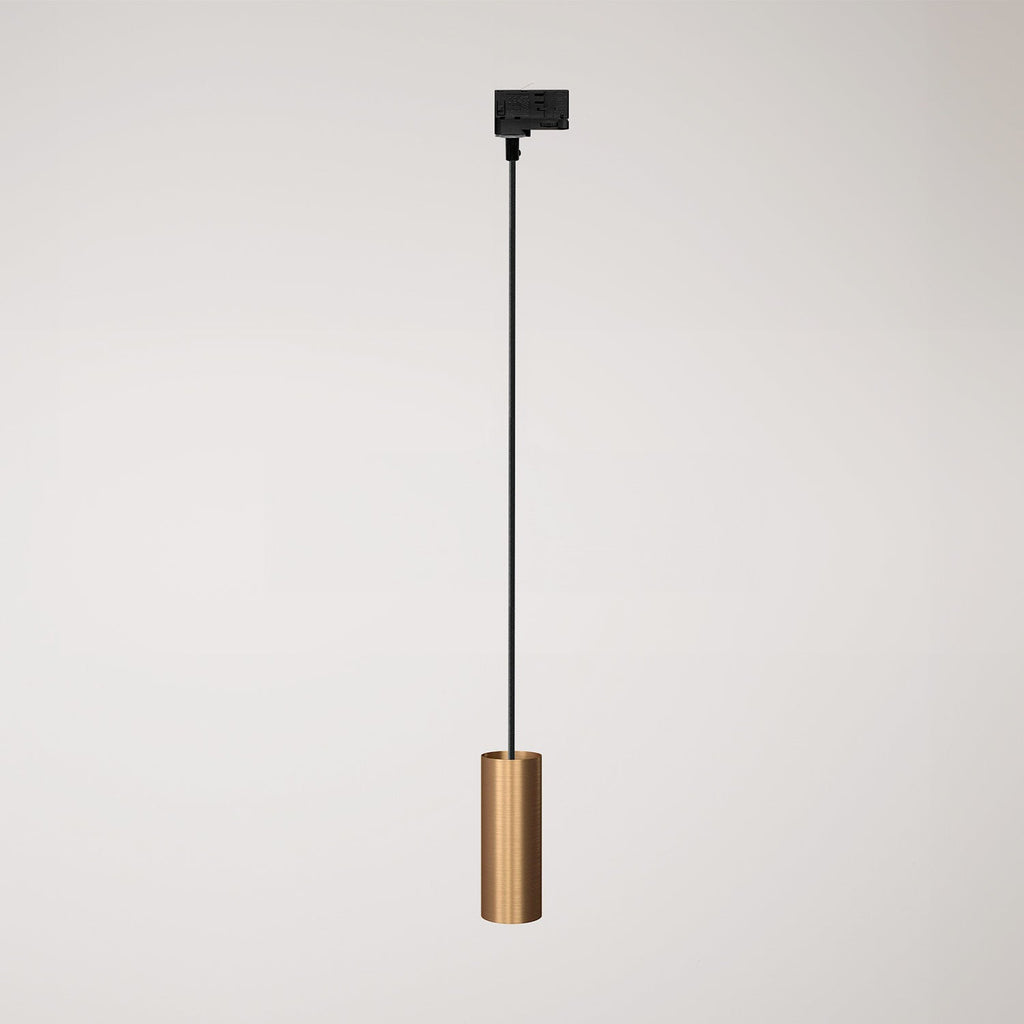 Pendellampe mit Tub-E14 Schirm für Schienensysteme – Satiniertes Bronze