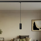 Pendelleuchte mit Tub-E14 Lampenschirm für Schienen – Schwarz – Ansicht 2