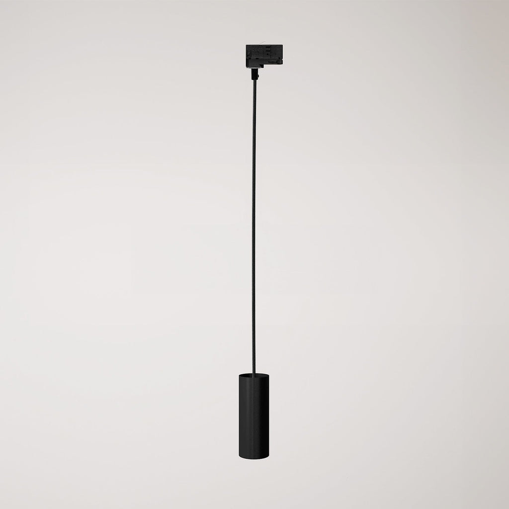 Pendelleuchte mit Tub-E14 Lampenschirm für Schienen – Schwarz