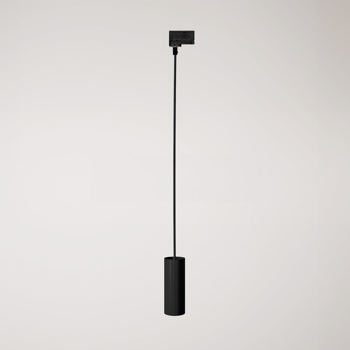 Pendelleuchte mit Tub-E14 Lampenschirm für Schienen – Schwarz