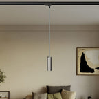 Pendelleuchte mit Tub-E14-Schirm für Schienensysteme - Satin-Titan – Ansicht 2