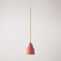 Pendelleuchte mit Lampenschirm Vaso und Adapter für Stromschienen – Gestreiftes Korallenrot