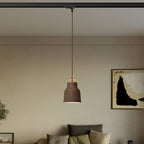 Pendelleuchte mit Vaso-Lampenschirm und Schienenadapter – Corten-Effekt – Ansicht 2