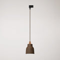 Pendelleuchte mit Vaso-Lampenschirm und Schienenadapter – Corten-Effekt