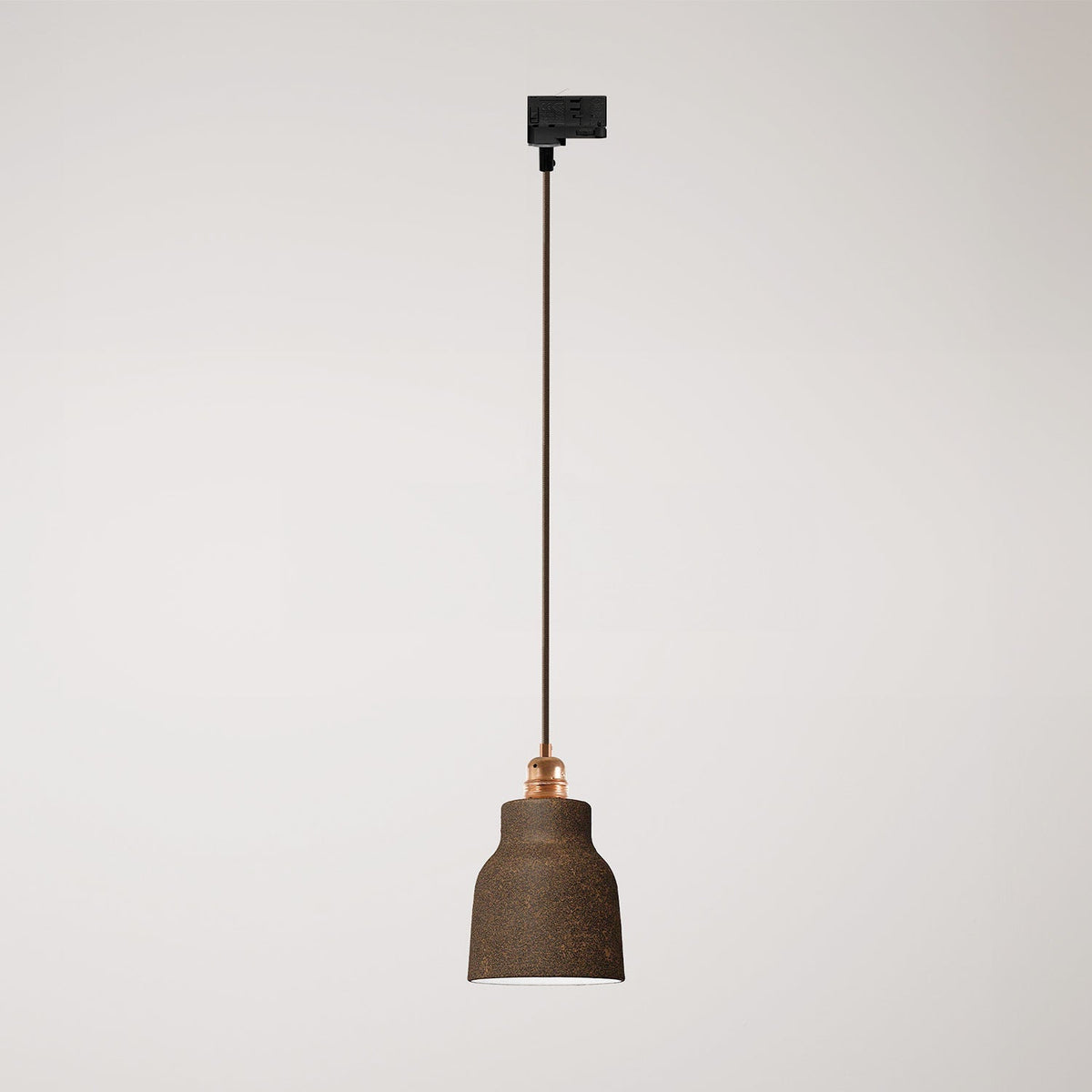 Pendelleuchte mit Vaso-Lampenschirm und Schienenadapter – Corten-Effekt
