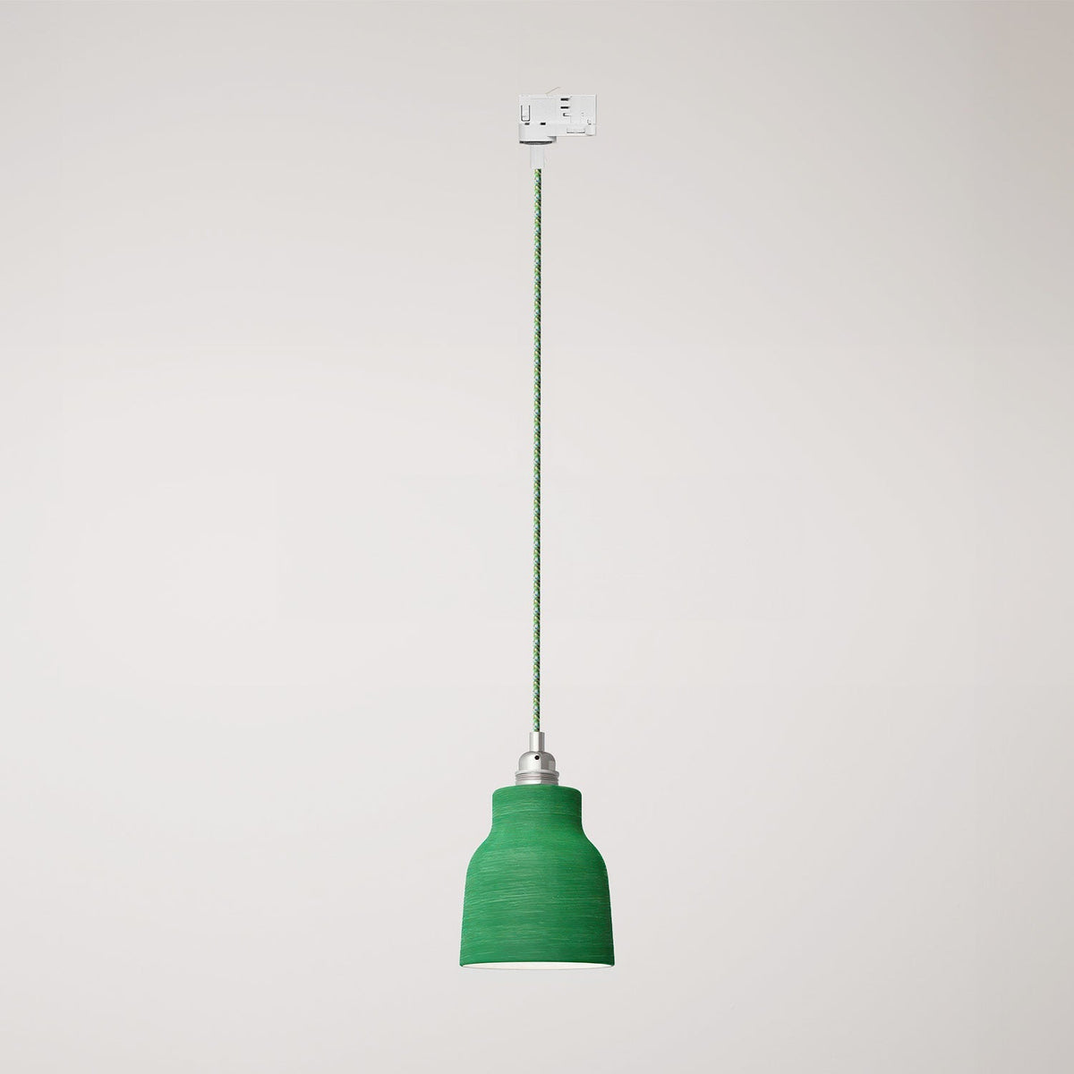 Pendelleuchte mit Vaso-Schirm und Adapter für Schienensystem – Gestreiftes Evergreen