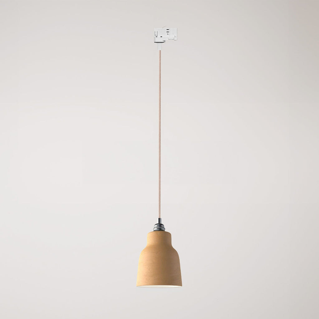 Pendelleuchte mit Vaso-Lampenschirm und Schienenadapter – Gestreifte Terrakotta