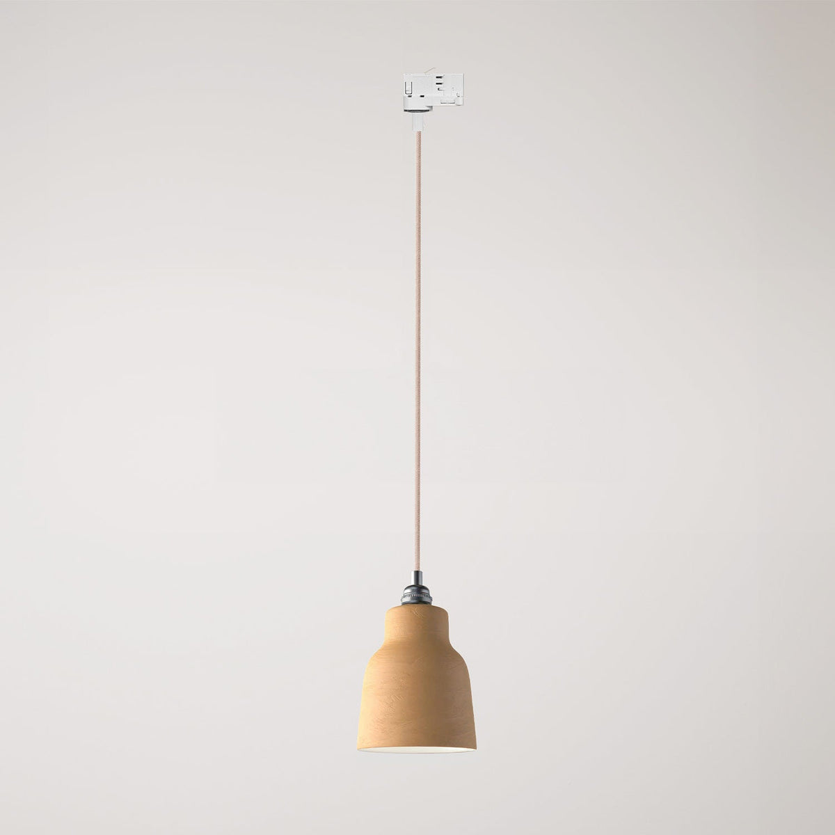 Pendelleuchte mit Vaso-Lampenschirm und Schienenadapter – Gestreifte Terrakotta