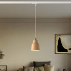 Pendelleuchte mit Vaso-Lampenschirm und Schienenadapter – Gestreifte Terrakotta – Ansicht 2