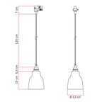 Pendelleuchte mit Vaso-Lampenschirm und Schienenadapter – Gestreifte Terrakotta – Ansicht 6