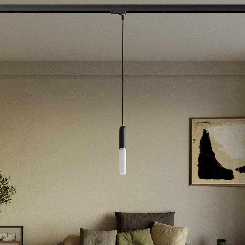 Hängeleuchte mit E14 P-Light-Fassung für Schienensysteme - Schwarz – Ansicht 2