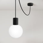 Außenpendelleuchte Modulair IP65 mit unzerbrechlichem Unbreak-a-Ball Schirm – Schwarz